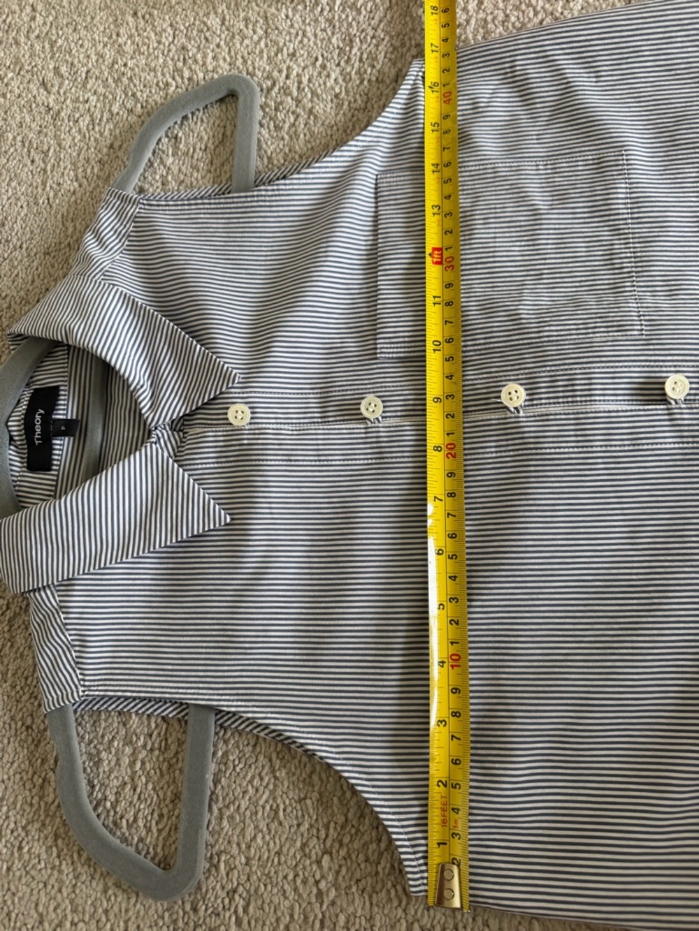Theory Hekamina Clean Stripe Sleeveless Button Front Blouse Blue White Top P/XS - Picture 8 of 10